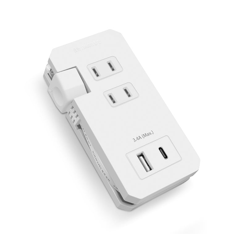 電源タップ コンセント タップ usb ACアダプター 2AC+充電器 急速充電 USB-C 延長コード 過電保護 軽量 コンパクト 旅行 ホワイト 送料無料