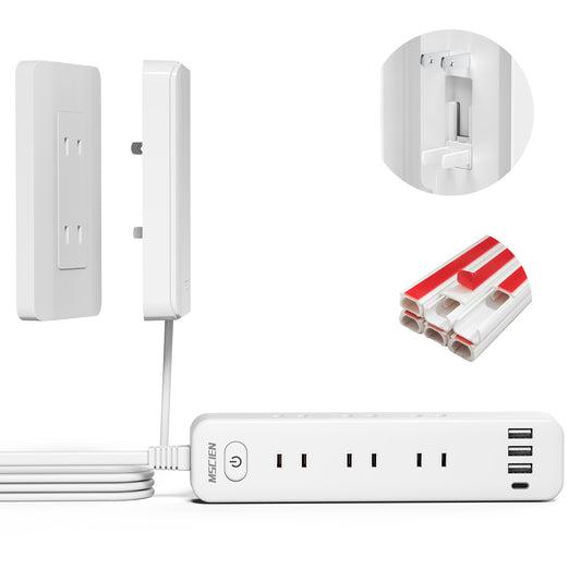 エムサインMscien コンセントカバー 赤ちゃん 電源タップ ベビーガード 延長コード3m 雷ガード 9個口 4個usb コンセント タップ たこあしコンセント テーブルタップ 壁掛け タコ足配線 子供 コンセントガード おしゃ