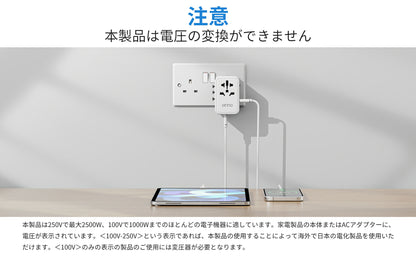 【EINNO】正規品  海外 変換プラグ マルチ変換プラグ 全世界対応 aタイプ oタイプ cタイプ bfタイプ USB1ポート付  type-c 4ポート付き 電源プラグ スマホ iPhone 充電 コンセント 世界150ヵ国以上対応