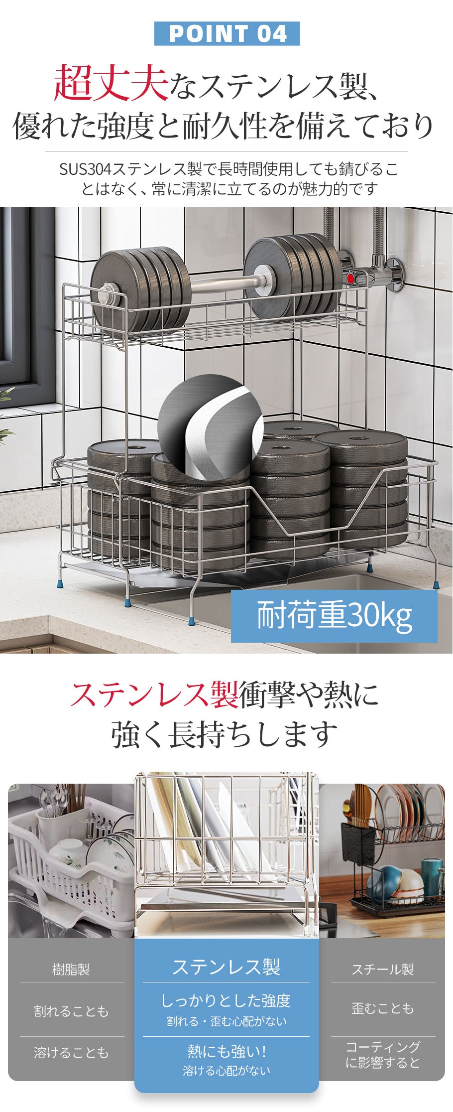 水切りラック 水切りかご 伸縮式 ステンレス 大容量 自動排水 省スペース 食器水切り キッチンラック まな板ホルダー 箸立て 包丁差し シンクサイド キッチン 用品 台所 収納 食器 洗い シンク上 組立簡単 2段 耐荷重30㎏ スライド シンク上収納